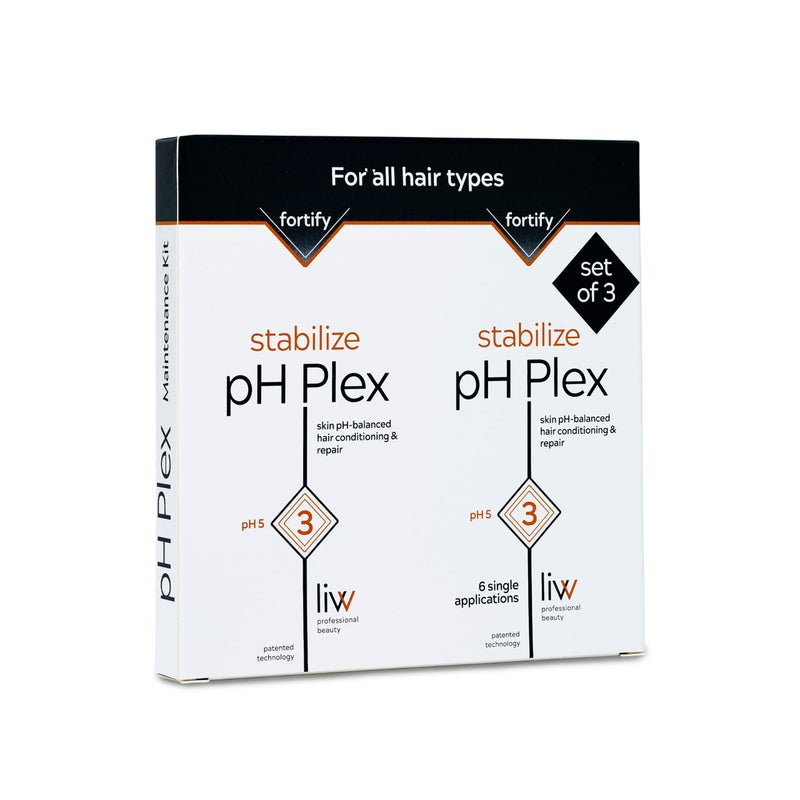 LIW pH Plex Stabilize: Nourishing Hair Mask - Fortifies Effects Between Coloring & Bleaching - Salon Quality Results at Home - Maintenance Kit (3 Double Sachets) - Image 1