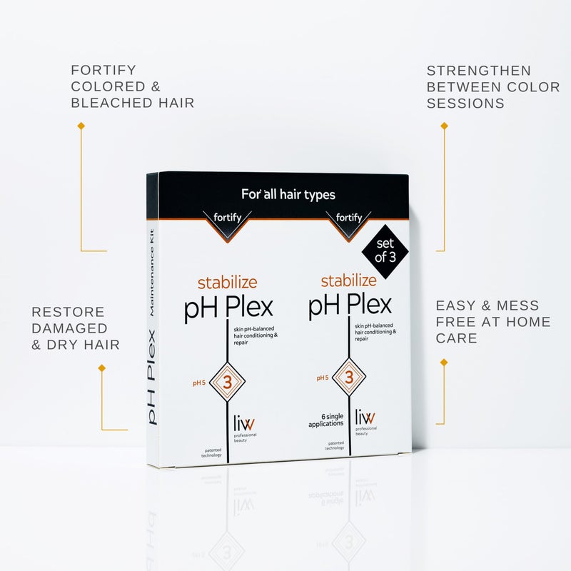 LIW pH Plex Stabilize: Nourishing Hair Mask - Fortifies Effects Between Coloring & Bleaching - Salon Quality Results at Home - Maintenance Kit (3 Double Sachets) - Image 2