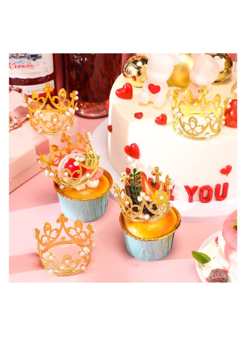 Y&D Mini Crown Cake Topper, 20Pcs Tiara Birthday 100 Pcs Bouquet Wedding Corsages Pins, for Boy Girl Bridal Wedding, Baby Shower, Party Supplies Decor  - Image 5