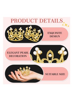Y&D Mini Crown Cake Topper, 20Pcs Tiara Birthday 100 Pcs Bouquet Wedding Corsages Pins, for Boy Girl Bridal Wedding, Baby Shower, Party Supplies Decor  - Image 3