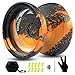 FETESNICE FS23 Professional Finger Spin YoyoMetal Trick Yoyo Responsive Unresponsive Dual Purpose Fingerspin for Kids 812 Adults All Skill Levels with 10 Strings Accessory KitBlack Gold - Image 2