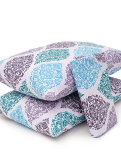 Home of linens طقم غطاء لحاف - 3 قطع لسرير مزدوج - 1 غطاء لحاف (250 سم * 250 سم) + 2 غطاء وسادة (50 سم * 70 سم) - 100% قطن ساتان - كشمير  - Image 4