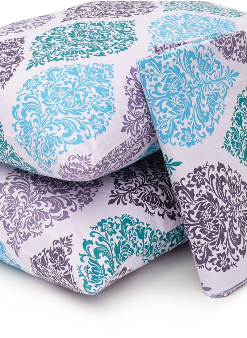 Home of linens طقم غطاء لحاف - 3 قطع لسرير مزدوج - 1 غطاء لحاف (250 سم * 250 سم) + 2 غطاء وسادة (50 سم * 70 سم) - 100% قطن ساتان - كشمير  - Image 5