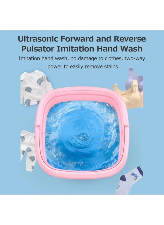 HQ-GAMING - Portable Washing Machine Small Household Folding Automatic Ultrasonic Forward and Reverse Pulsator Elution Dual Purpose Imitation Hand Wash with Drain Hole Washing Machine - Image 1