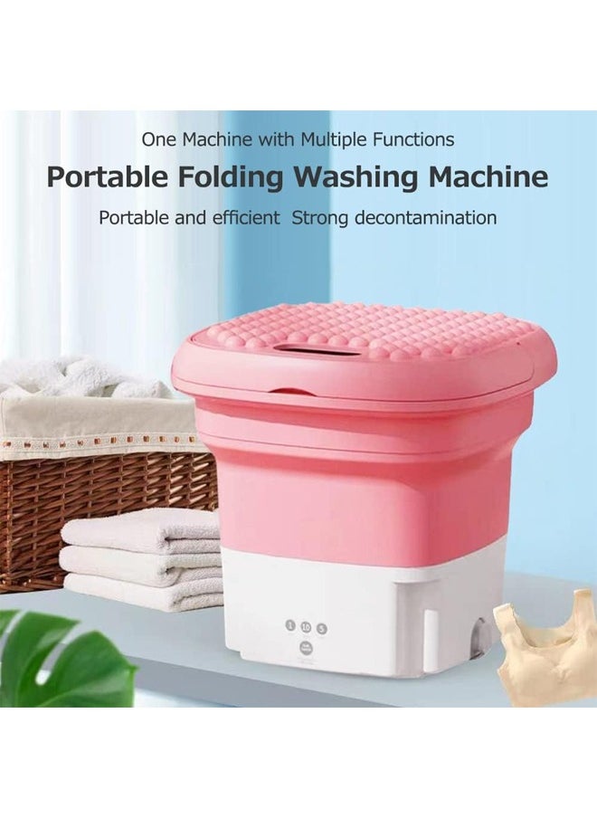 HQ-GAMING - Portable Washing Machine Small Household Folding Automatic Ultrasonic Forward and Reverse Pulsator Elution Dual Purpose Imitation Hand Wash with Drain Hole Washing Machine - Image 1