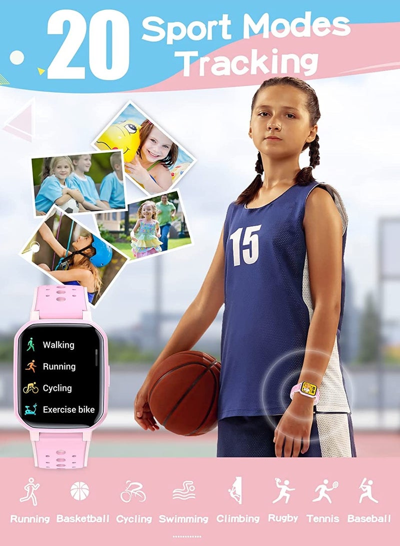 ZONEY Smart Watch for Kids Teens, No Phone Needed Fitness Tracker Boy Girls Watch with 19 Sport Modes, Pedometer, Sleep Monitor, Kids Watch Birthday Gifts Toy Gift for Girls Boys 6-16 (Pink) - Image 4