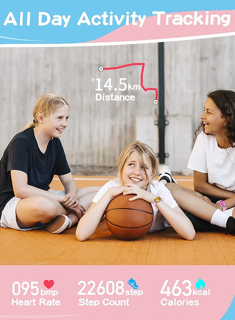 ZONEY Smart Watch for Kids Teens, No Phone Needed Fitness Tracker Boy Girls Watch with 19 Sport Modes, Pedometer, Sleep Monitor, Kids Watch Birthday Gifts Toy Gift for Girls Boys 6-16 (Pink) - Image 5