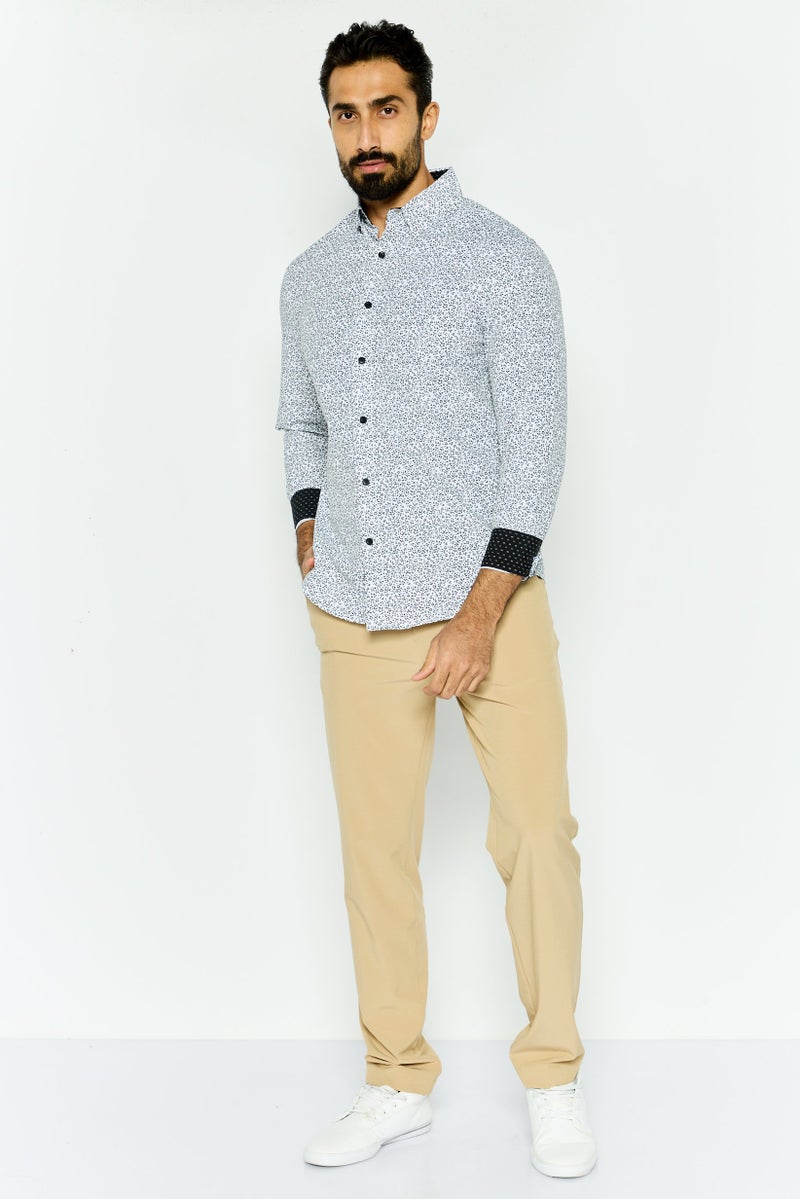 English Laundry قميص رجالي بأكمام طويلة بتصميم نحيف وطباعة شاملة، متعدد الألوان - Image 3