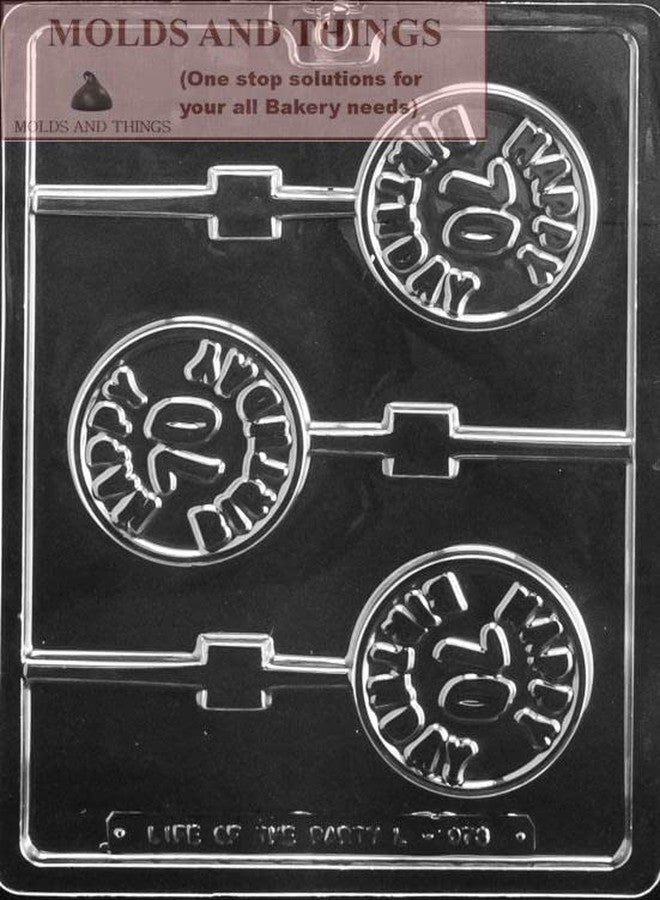MOLDS AND THINGS Happy 70TH Birthday Lolly Chocolate Candy Mold 70th birthday Chocolate candy mold Making Instructions - Image 2