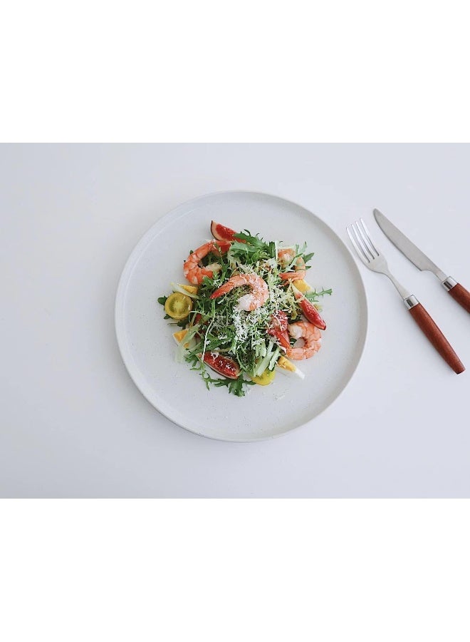 Famiware Nebula 6 Piece Stoneware Dinner Plates in 26 cm, Scratch Resistant, Modern Rustic Serving Dishes, White - Image 2