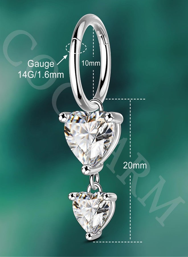 COCHARM Clicker Belly Button Rings 14G 10MM Hoop Belly Navel Rings for Women Men Surgical Steel Navel Piercing Jewelry - Image 3