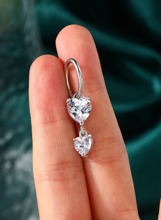 COCHARM Clicker Belly Button Rings 14G 10MM Hoop Belly Navel Rings for Women Men Surgical Steel Navel Piercing Jewelry - Image 5