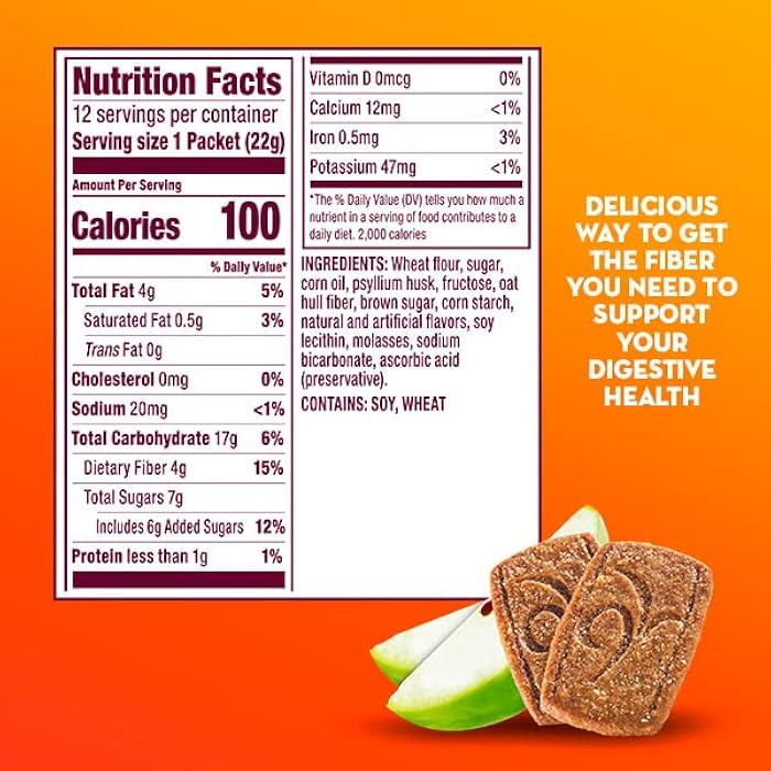 Metamucil, Fiber Thins, Daily Psyllium Husk Fiber Supplement, Supports Digestive Health and Satisfies Hunger, Apple Crisp Flavor, 48 Total Servings (4 Packs of 12) - Image 2