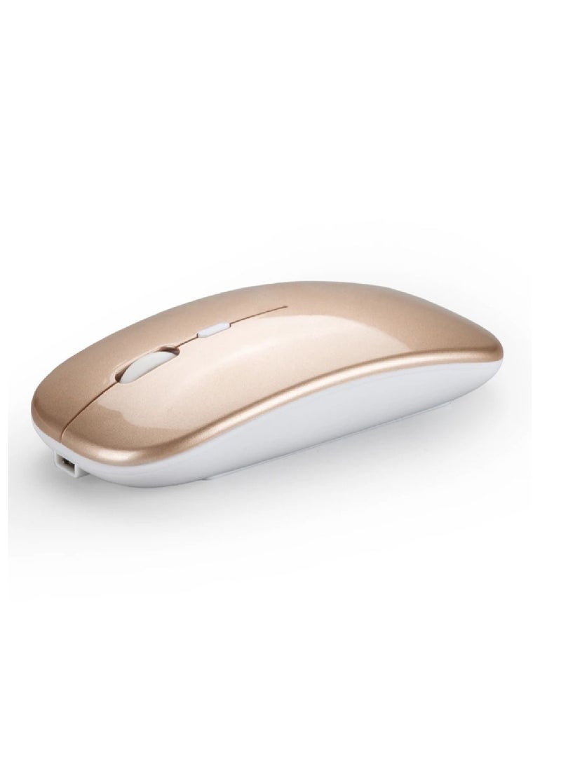 HXSJ M80 2.4 Ghz Wireless 1600Dpi Three Speed Adjustable Optical Mute Mouse Gold  - Image 3
