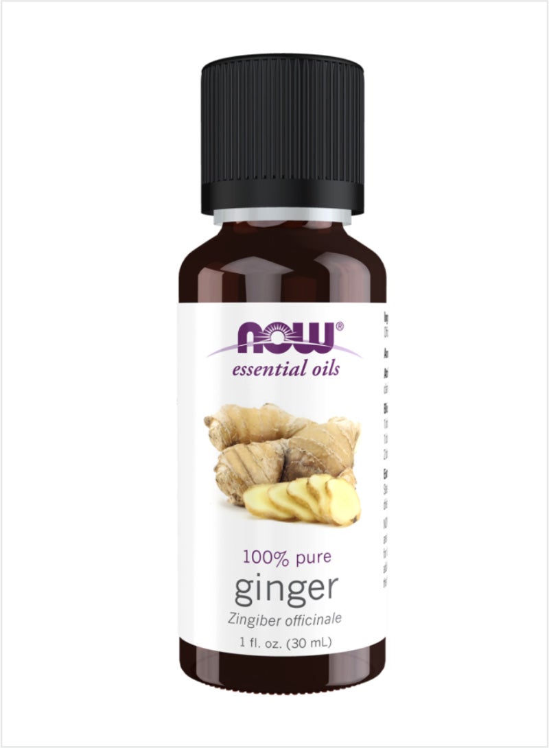 NOW Ginger Essential Oil - 100% Pure Warming Spice, 30ml