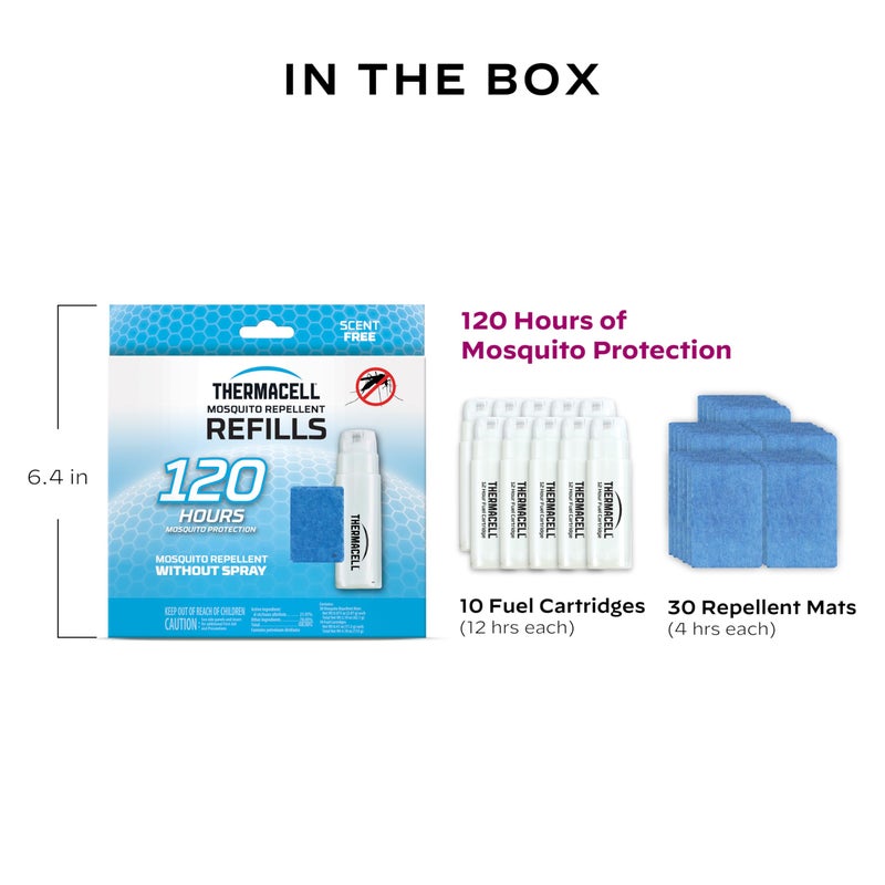 Thermacell Mosquito Repellent Refills; Provide 120 Hours of Protection; Contain 30 Repellent Mats, 10 Fuel Cartridges; Compatible with Any Fuel-Powered Mosquito Repeller Product - Image 5