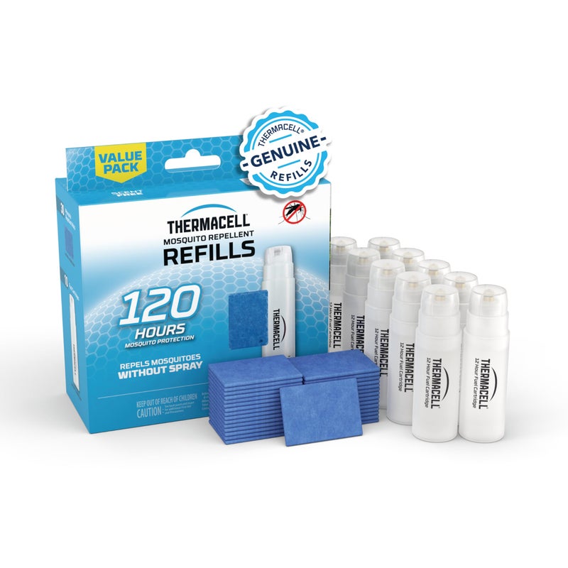 Thermacell Mosquito Repellent Refills; Provide 120 Hours of Protection; Contain 30 Repellent Mats, 10 Fuel Cartridges; Compatible with Any Fuel-Powered Mosquito Repeller Product - Image 1