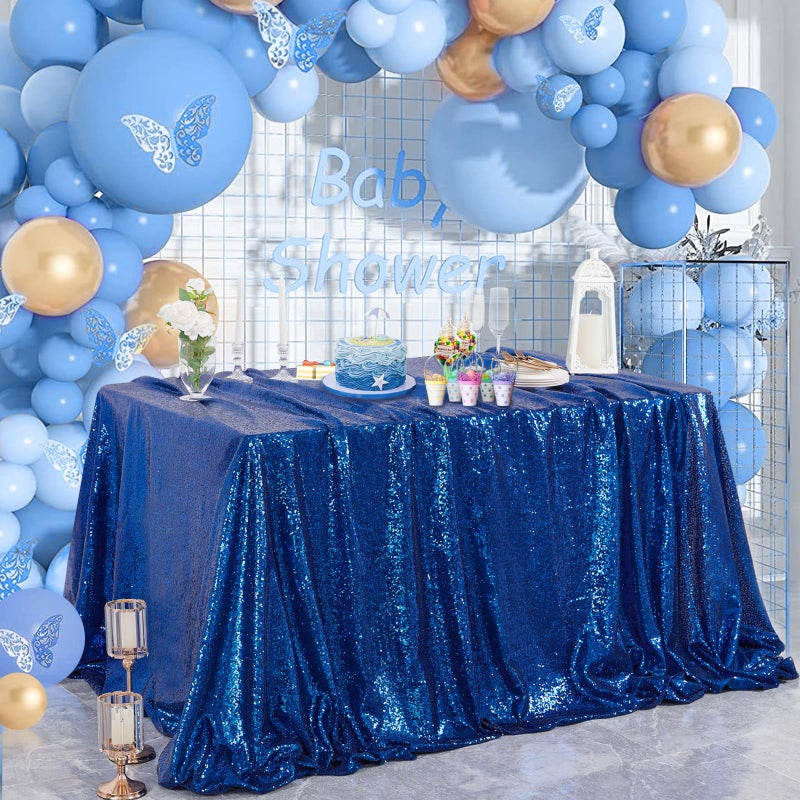 B.Cool B-COOL Sparkle Royal Blue Sequin Tablecloth Rectangle Table Cloth Linen Glitter Cake Table Cloth 50x80 Inch for Wedding Party Banquet Independence Day - Image 3