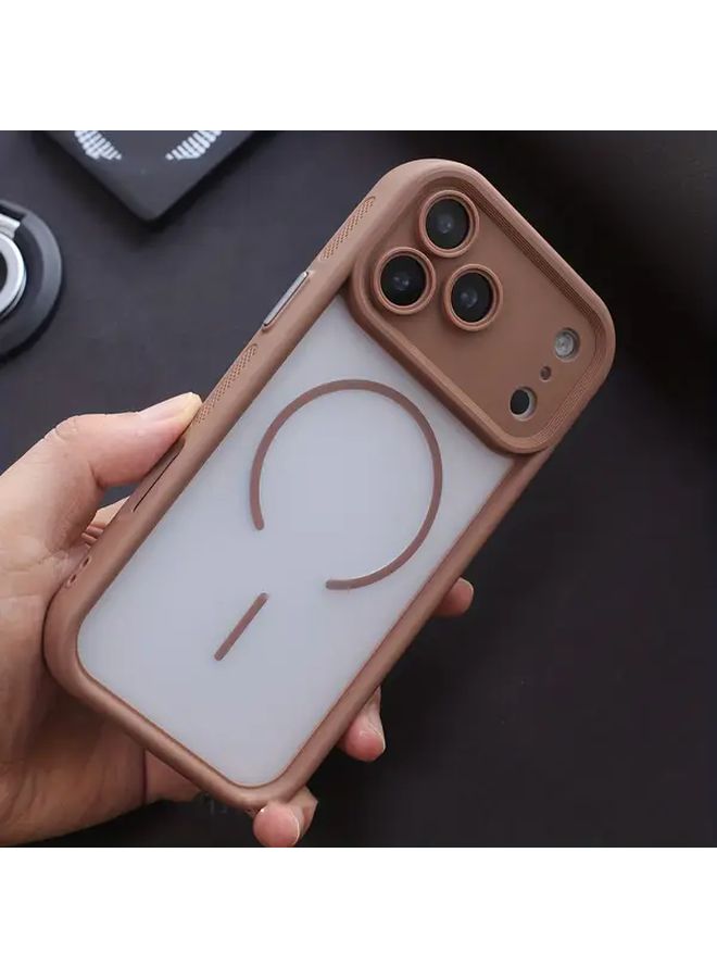 Brown Matte Magnetic Wireless Charging Phone Case Compatible With iPhone 14 Pro - Image 2