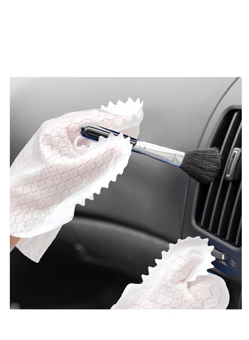 Microfiber Dusting Cloths Gloves Dust Wipes Feather Dusters Grabs and Locks in Dust  Pet Hair Cleaning Possible Dual Sided Disposable Dusting Gloves 40 Pieces - Image 4