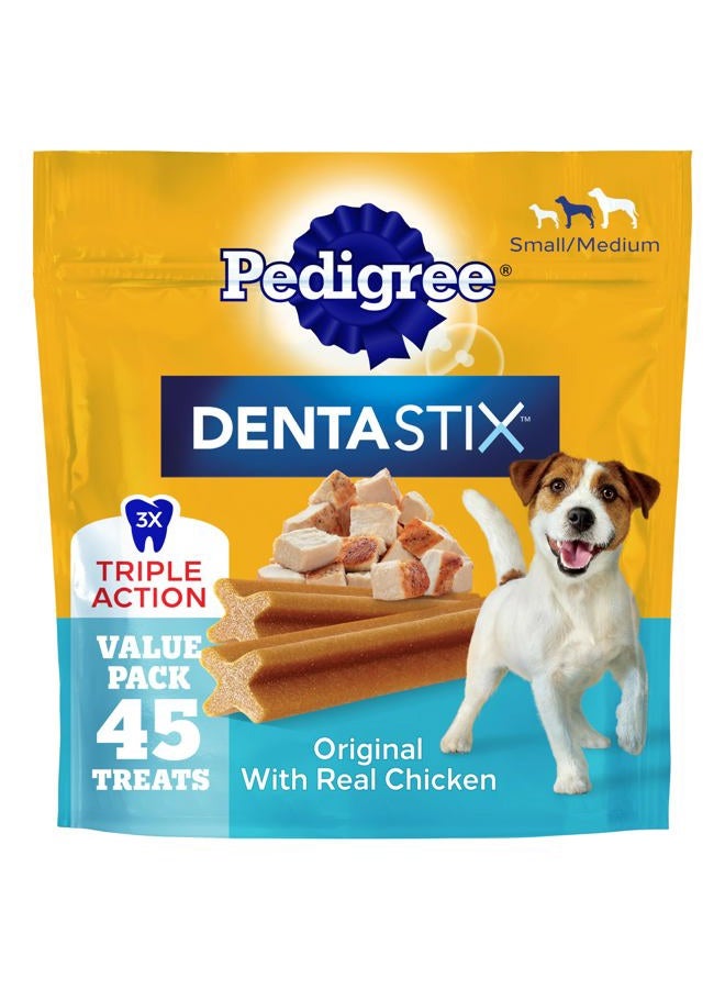 PEDIGREE DENTASTIX Small/Medium Dental Dog Treats Original, 1.57 lb. Value Pack (45 Treats) - Image 1
