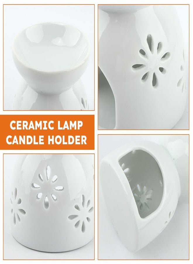 Restynic Ceramic Oil & Wax Burner – Tea Light Warmer for Quick Aromatherapy Relaxation, for Aromatherapy Enthusiasts | Flower Pattern to Elevate Home/Bedroom Charm - Image 5