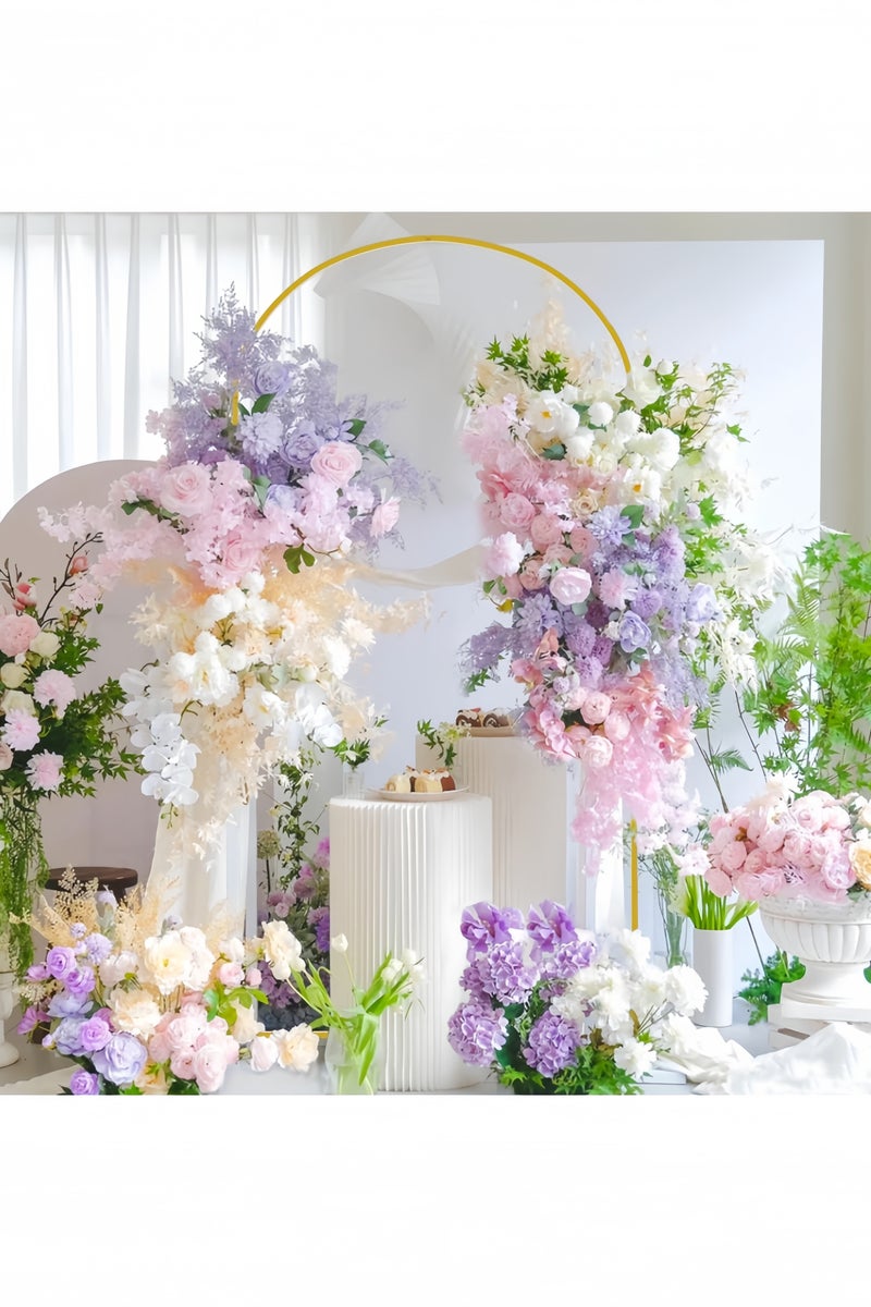 جيجيرو حامل خلفية قوس معدني 2 متر قوس زفاف ذهبي حامل قوس البالونات ، إطار قوس الحديقة لحفل الزفاف عيد ميلاد بالون قوس زهرة الديكور - Image 5