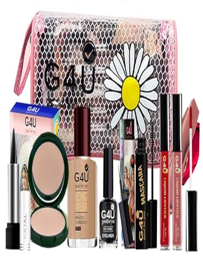 G4U All in One Makeup Kit With Pouch Gift Set for Women & Girls, Basic Cosmetics Kit for Beginner & Professionals Pack of 8 Pcs A23012026 - Image 1