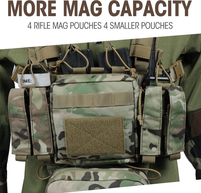 VISMIX Tactical Chest Rig, Adjustable&Detachable Molle Chest Rigs with Mag Pouch - Image 2