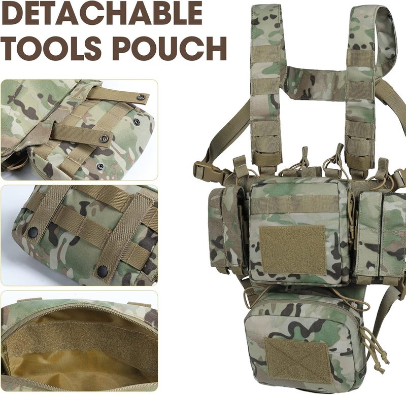VISMIX Tactical Chest Rig, Adjustable&Detachable Molle Chest Rigs with Mag Pouch - Image 5