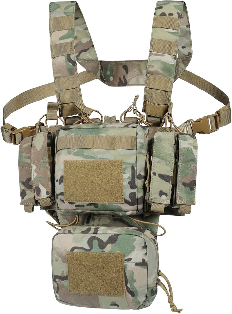 VISMIX Tactical Chest Rig, Adjustable&Detachable Molle Chest Rigs with Mag Pouch - Image 1