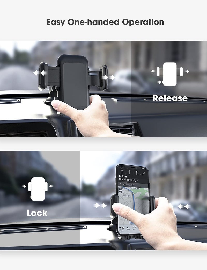 Phone Mount for Car,Car Phone Holder Mount with Strong Suction Cup Dashboard Windshield Phone Mount Compatible with iPhone 14 13 12 11 Pro Max, Galaxy Note 20 S20 S10 and More - Image 3