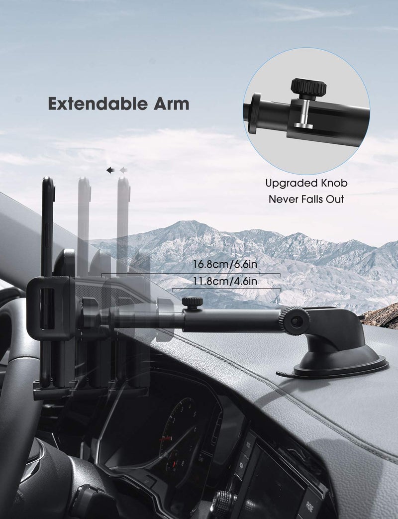 Phone Mount for Car,Car Phone Holder Mount with Strong Suction Cup Dashboard Windshield Phone Mount Compatible with iPhone 14 13 12 11 Pro Max, Galaxy Note 20 S20 S10 and More - Image 4