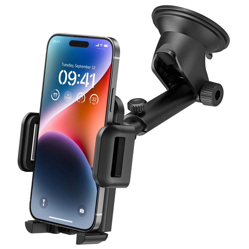 Phone Mount for Car,Car Phone Holder Mount with Strong Suction Cup Dashboard Windshield Phone Mount Compatible with iPhone 14 13 12 11 Pro Max, Galaxy Note 20 S20 S10 and More - Image 1