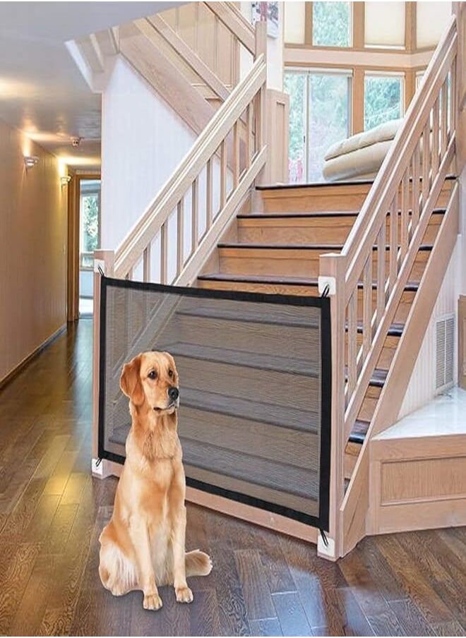 Generic Mesh Pet Gate, Portable Retractable Baby Gate, Dog/Puppy Gate, Safety Fence for Dogs/Cat/Bady/Kids, Indoor Outdoor Can Install Anywhere 100 x 70 CM 