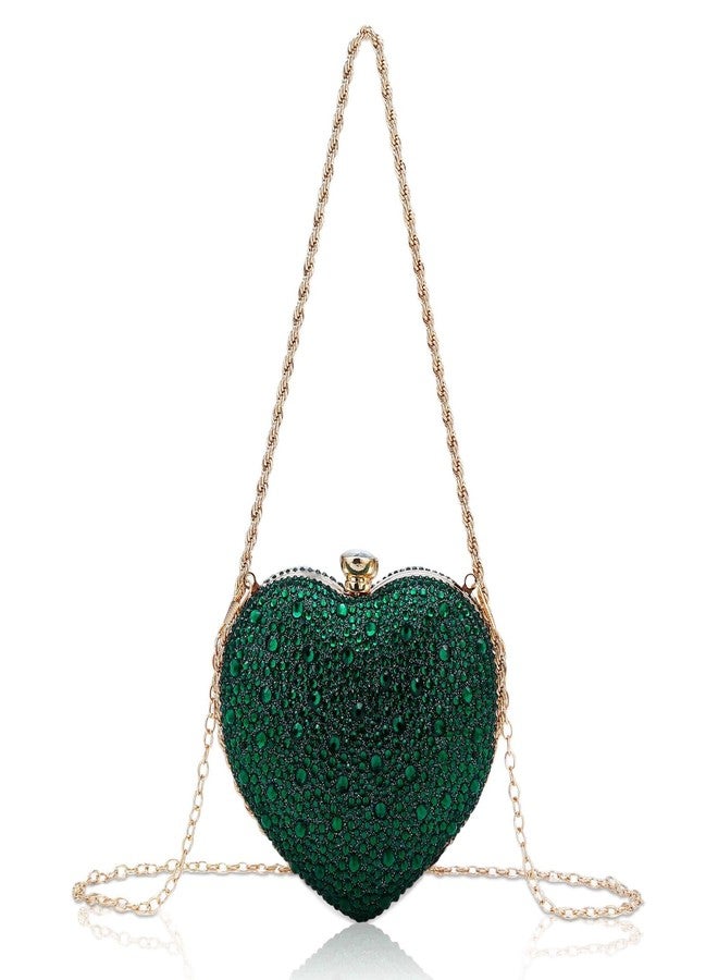 Simcat Cute Heart Shape Clutch Purses Love Heart Women Rhinestone Wedding Handbag Clutch Party Evening Bag - Image 1