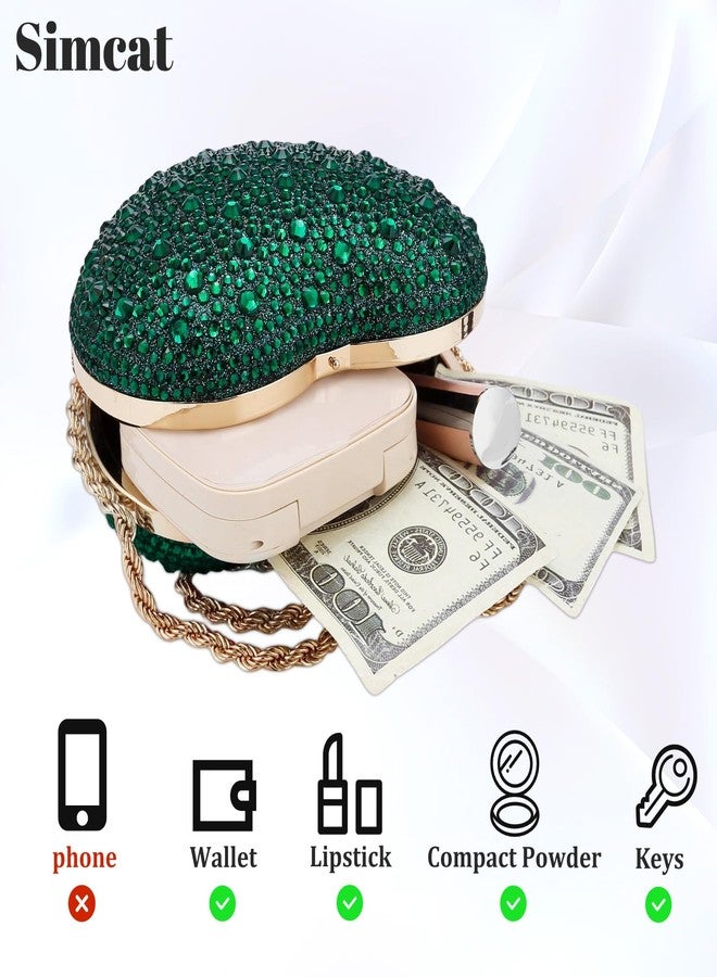 Simcat Cute Heart Shape Clutch Purses Love Heart Women Rhinestone Wedding Handbag Clutch Party Evening Bag - Image 3