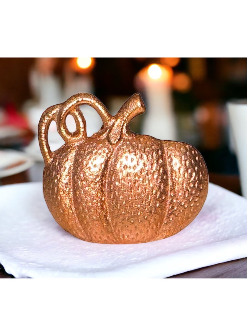Napkin Rings, 6 pcs Hollow Out Rose Gold Napkin Rings Pumpkin Shaped for Table Decorations, Wedding, Anniversary, Birthday, DIY Decoration, Party of Table Setting  - Image 3