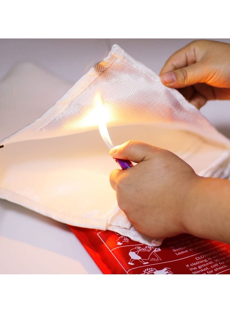 HaHaHai Fire Emergency Blanket, Fire Suppression Blanket, Fireproof Blanket for Kitchen, Camping, Grill, Car, Office, Warehouse, School, Picnic, Fireplace (40"X40") - Image 4