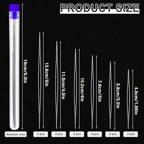 UOOU 18 Pcs collapsible Big Eye Seed Beads Needles Set with Bottle - Image 2