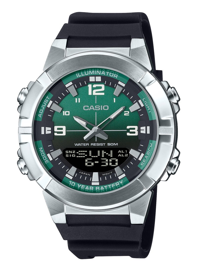 CASIO - Analog+Digital Rubber Strap Men's Watch AMW-870A-3AV - Image 1