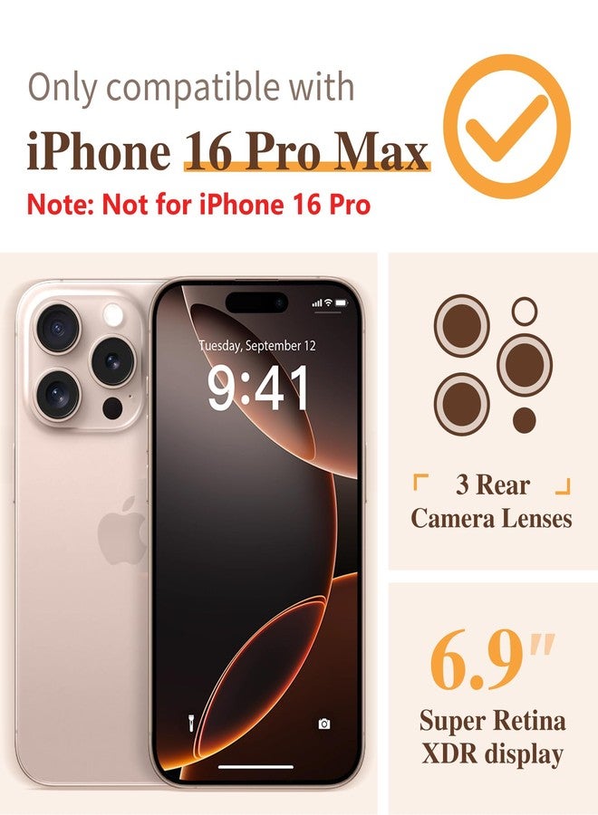 GVIEWIN Compatible with iPhone 16 Pro Max Case 2024,[Camera Control Button] with Screen &Camera Lens Protectors,Non-yellow Glitter Bling Sparkle Clear Shockproof Anti-Scratch Protective Cover,Glitter - Image 2