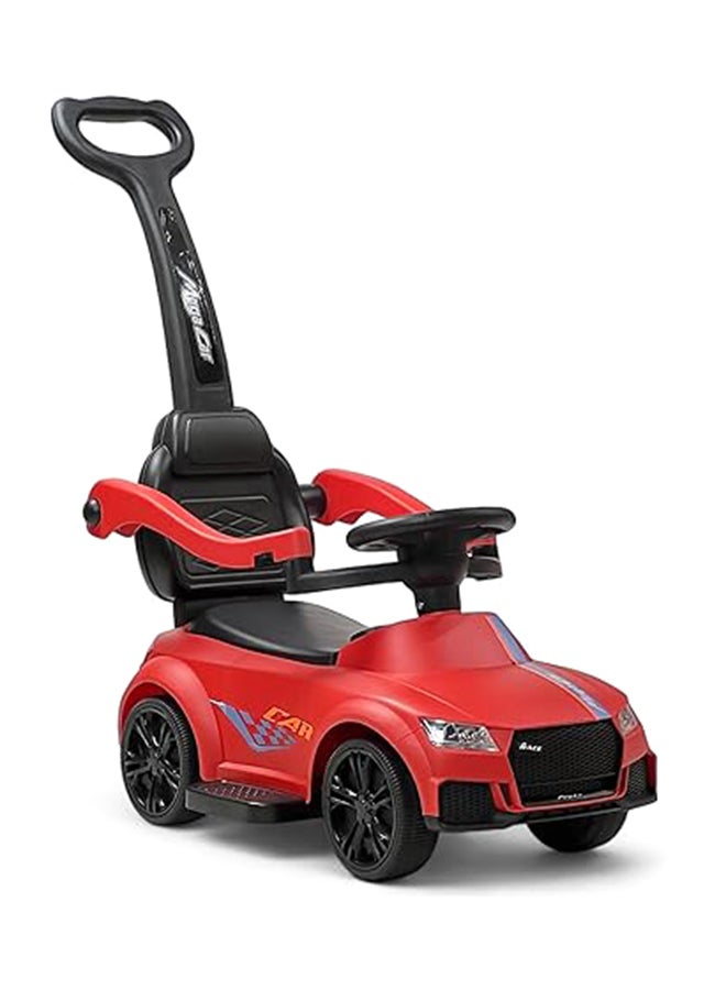 البدر سيارة البدر 3 في 1 للأطفال، سيارة ركوب للأطفال مزودة بالموسيقى والأضواء، سيارة ركوب للأطفال مع شريط أمان ومقبض دفع، سيارة ركوب بالدفع للأطفال من عمر 1 إلى 3 سنوات، سيارة ميجا ديلوكس، أحمر - Image 5