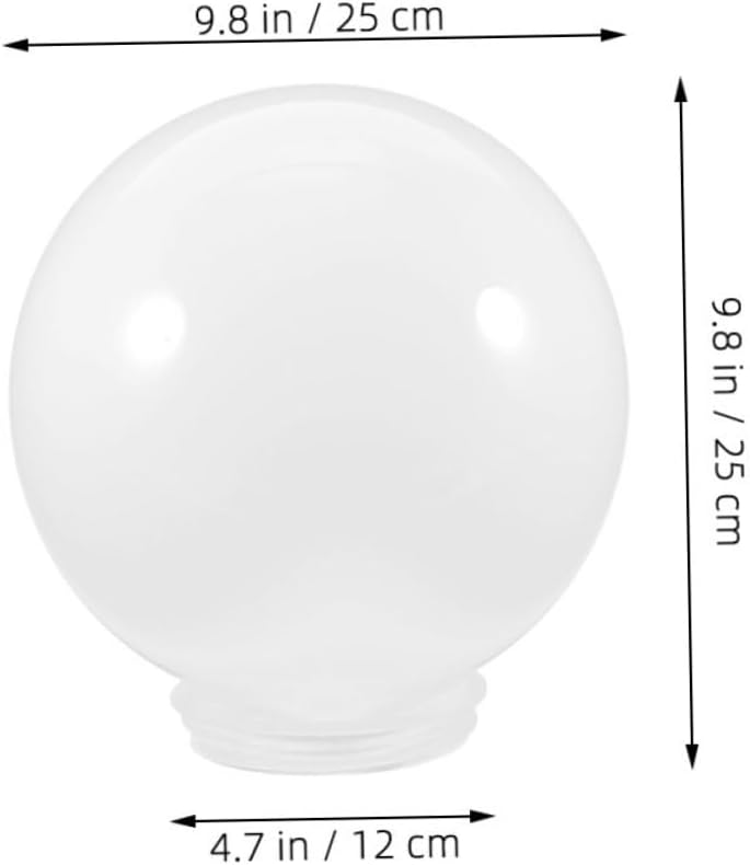 VOSAREA Acrylic Outdoor Spherical Lamp Shade Cover Waterproof Round Ball Fixture Replacement Globe for Wall Sconce and Pendant Lighting - Image 2