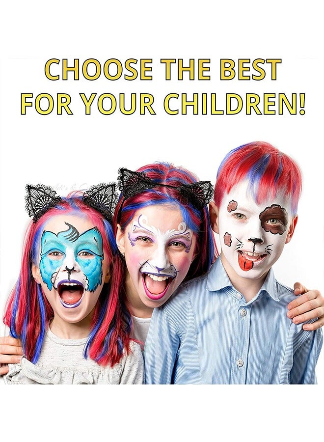 Beauenty Face Painting Kit For Kids -20 Colors  41 Stencils  3 Brushes Safe Non-Toxic   Professional Palette Washable Safe For Halloween Party   Holiday Makeup Body  Body Painting Set Adults Children - Image 4