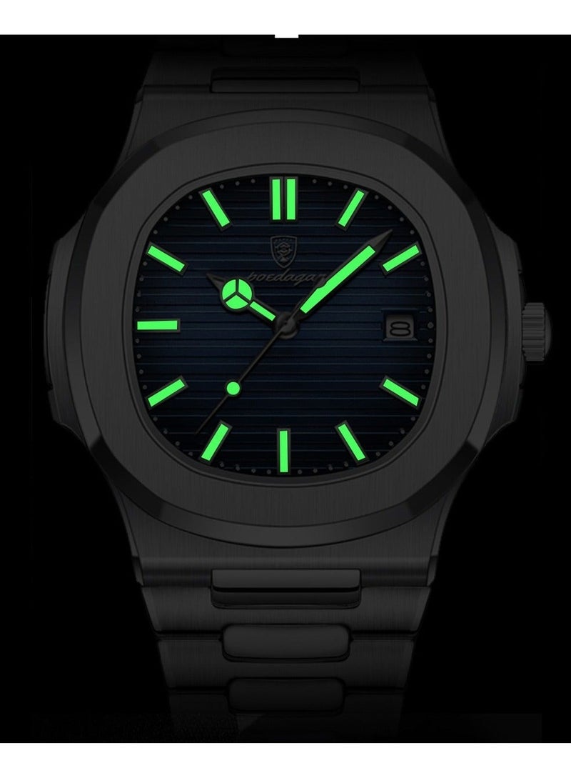 POEDAGAR - Watches for Men Quartz Stainless Steel Water Resistant Analog Watch - Image 1