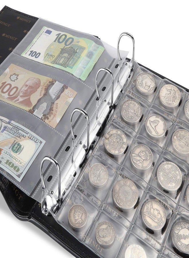 MUDOR Premium PU Classic Binder with Slipcase Storage Case, 4 Ring Empty Stamp Binder Albums Stockbook for Stamps, Documents, Coins, Bank Notes,Without Inner Pages (Black) - Image 3