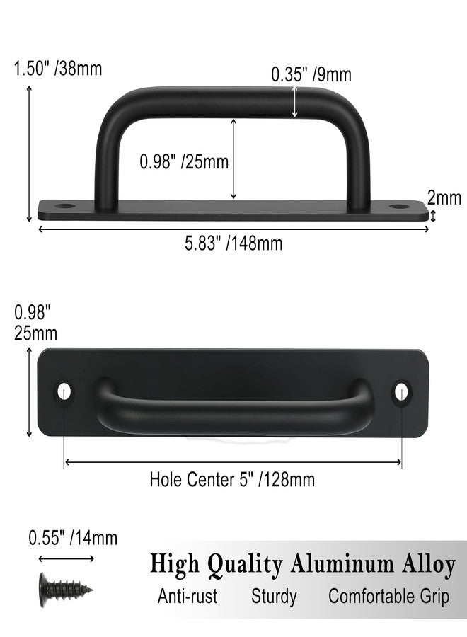 Malimali 4 Pack Black Barn Door Handles, 5" Hole Center Gate Handle Sliding Door Handles Modern Aluminium Door Pull for Pocket Door Bifold Closet Doors Hardware Replacement - Image 2
