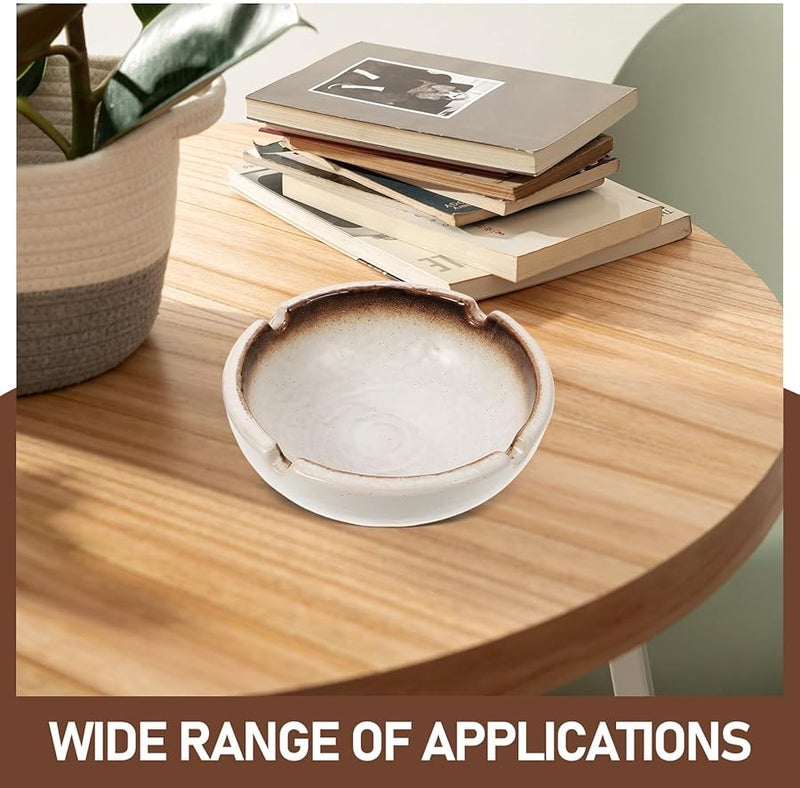 Japanese Style Ceramic Ashtray Smooth Surface Easy to Clean Decorative Home Office Tabletop - Image 4