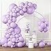 RUBFAC Lavender Purple Balloons Different Sizes 105pcs 5101218 Inches for Garland Arch Light Pastel Baby Purple Latex Balloons for Birthday Baby Shower Wedding Party Decorations - Image 3